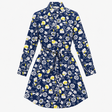 Shirt Dress Navy Floral Print Long Sleeve Belted