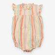 Bubble Romper Woven Pastel Stripes