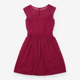 Dress Berry Magenta Chevron Lace Sleeveless Midi