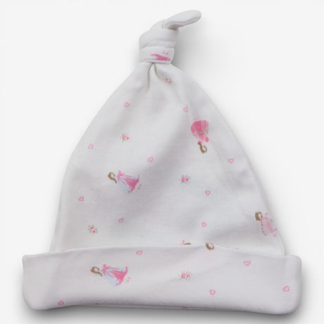 Baby Hat White Princesses and Pink Hearts