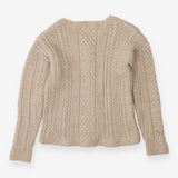Chunky Wool Cable Knit Cardigan – Beige