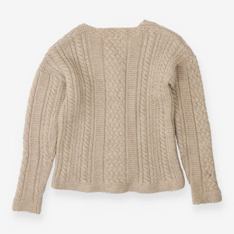 Chunky Wool Cable Knit Cardigan – Beige