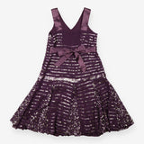  V-neck Dress purple sequins floaty