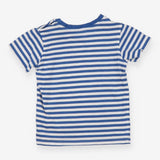 Blue Striped T-shirt Crab Applique