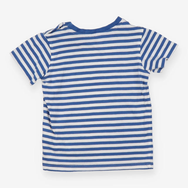 Blue Striped T-shirt Crab Applique