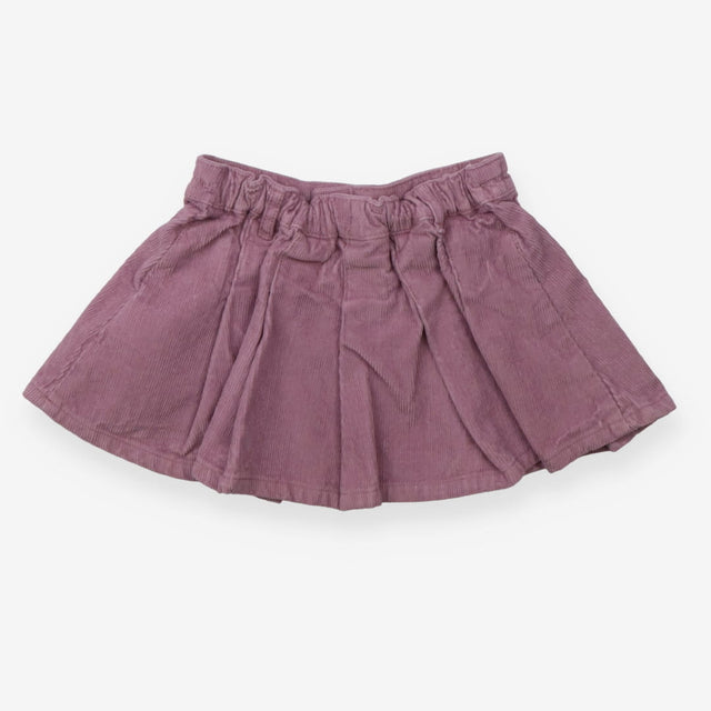 Cord Skirt Lilac with One Silver Button