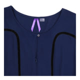 Maternity Dress Blue Velvet Trim Nursing Zip