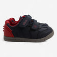 Shoes velcro navy red trim