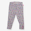 Leggings Floral White Flower Buttons