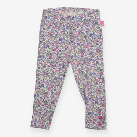 Leggings Floral White Flower Buttons