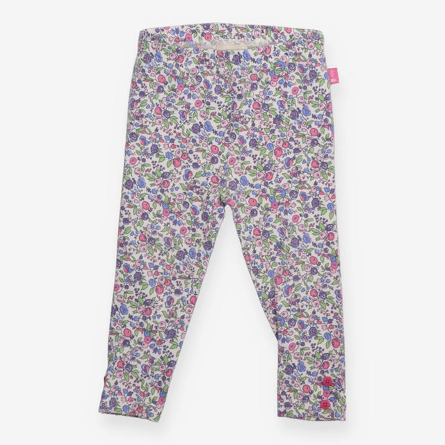 Leggings Floral White Flower Buttons