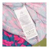 Dress Pink Teal Floral Jersey Faux Wrap Midi