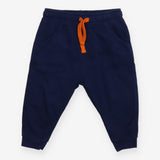 Navy Joggers Orange Drawstring