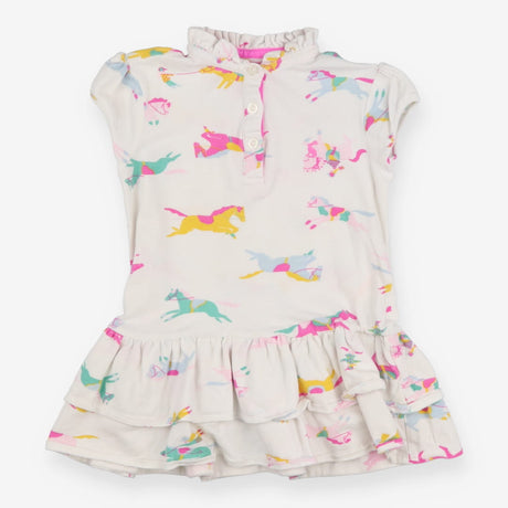 Dress white with horses polo 