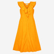 Dress Ruffle Front V-Neck Sleeveless Maxi Bright O