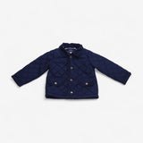 Quilted jacket navy with striped lining