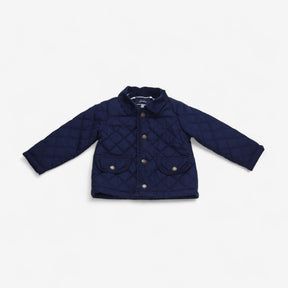 Quilted jacket navy with striped lining