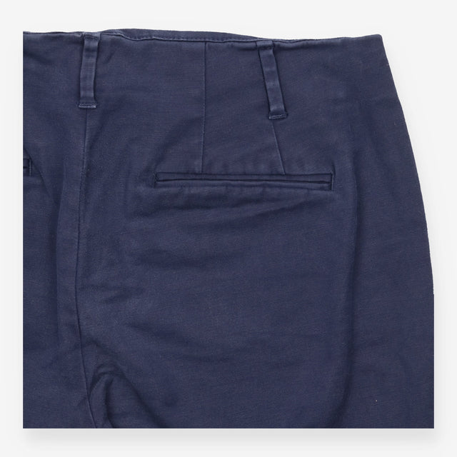 Navy Blue Cotton Stretch Tailored Trousers