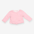 Reversible Jersey Cardigan White with Pink Bunnies