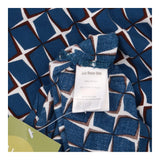 Maternity Tunic Blouse Blue Geometric Print Tie Wa