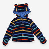 Hooded Fleece with Ears Navy with Strips Yellow