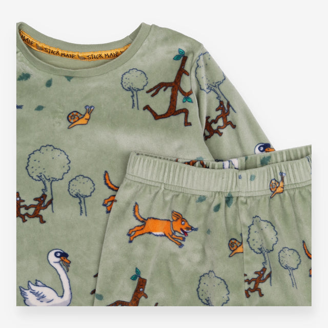 Pyjamas velour green Stick Man