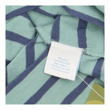 Top Long Sleeve Scoop Neck Striped Sage Green Navy