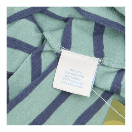 Top Long Sleeve Scoop Neck Striped Sage Green Navy