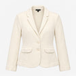 Blazer White Textured Cotton Two Button Notch Lape