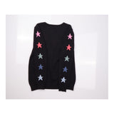 Jumper Star Sleeve Crew Neck Black Pastel