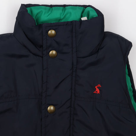 Gilet navy red logo zip green lining
