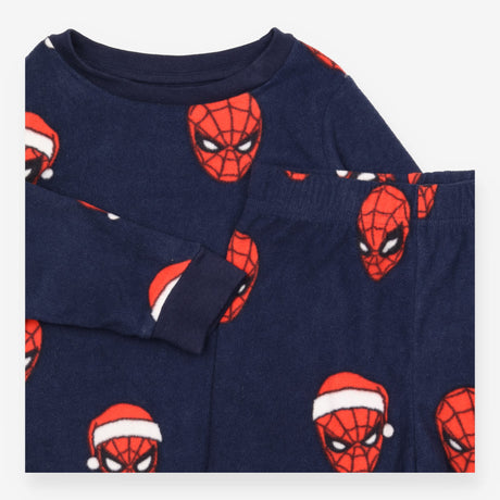Festive Spiderman Navy Fleece Pyjamas