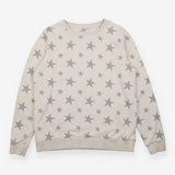 Sweatshirt Jumper Oatmeal Grey Star Print Cotton B
