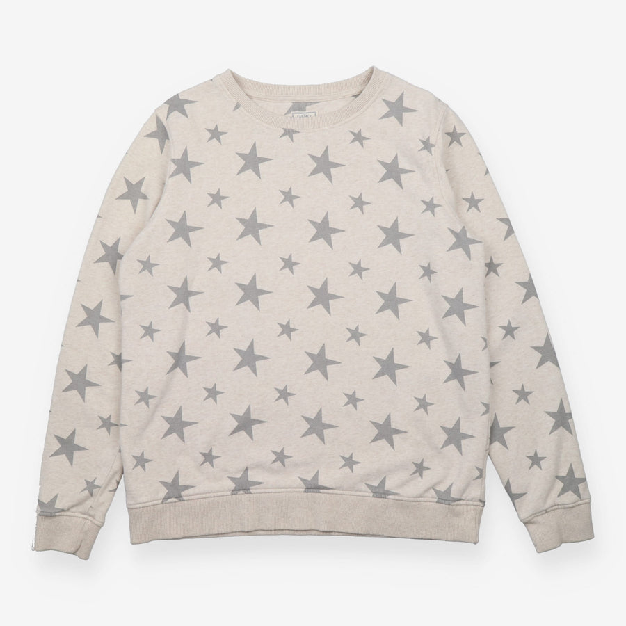 Sweatshirt Jumper Oatmeal Grey Star Print Cotton B