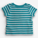 T-Shirt Teal Stripe Frugi Bus