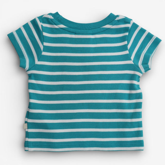 T-Shirt Teal Stripe Frugi Bus