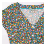 Multicolour Floral Dress Button Front V Neck