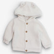 White knit hooded cardigan ears
