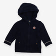 Hooded Cardigan Navy with Button Detail