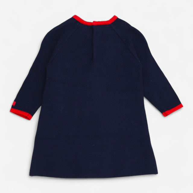 Cantini - Sweater Dress Navy with Pink Cat