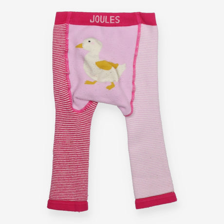 Knit leggings pink stripe duck