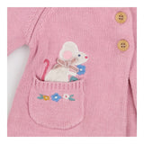 Pink Knit Cardigan Mice Pocket Pals
