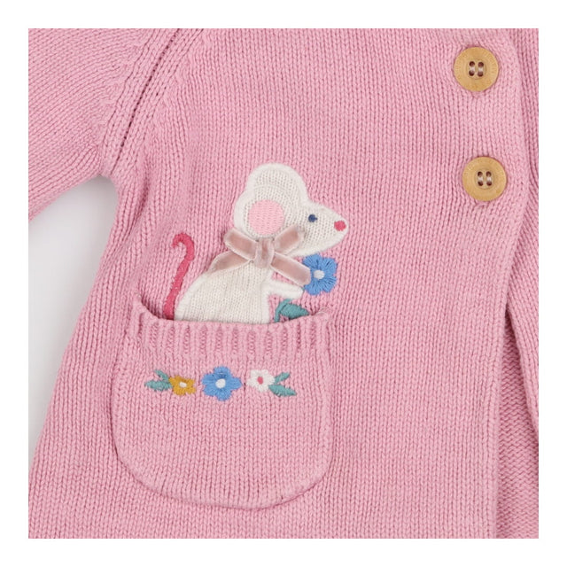 Pink Knit Cardigan Mice Pocket Pals