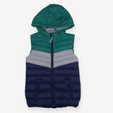 Gilet navy with green hood