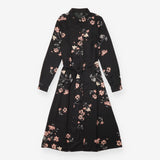 Vero Moda Black Pink Floral Long Sleeve Belted Shi