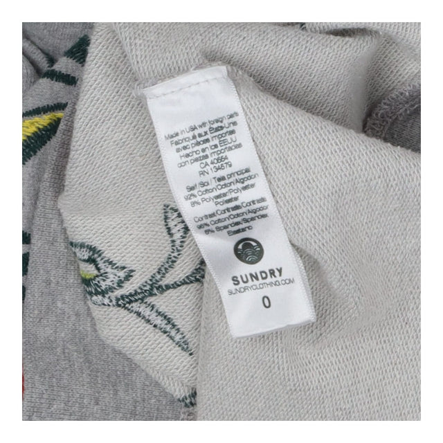 Sweatshirt Grey with Embroidered Flowers