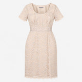 Dress & Bolero Jacket Set Metallic Lace Occasion G