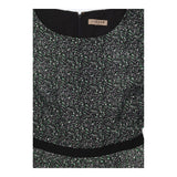 Black Green White Textured Jacquard Short Sleeve F