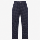 Trousers Plaid Straight Leg High Rise