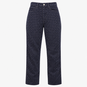 Trousers Plaid Straight Leg High Rise